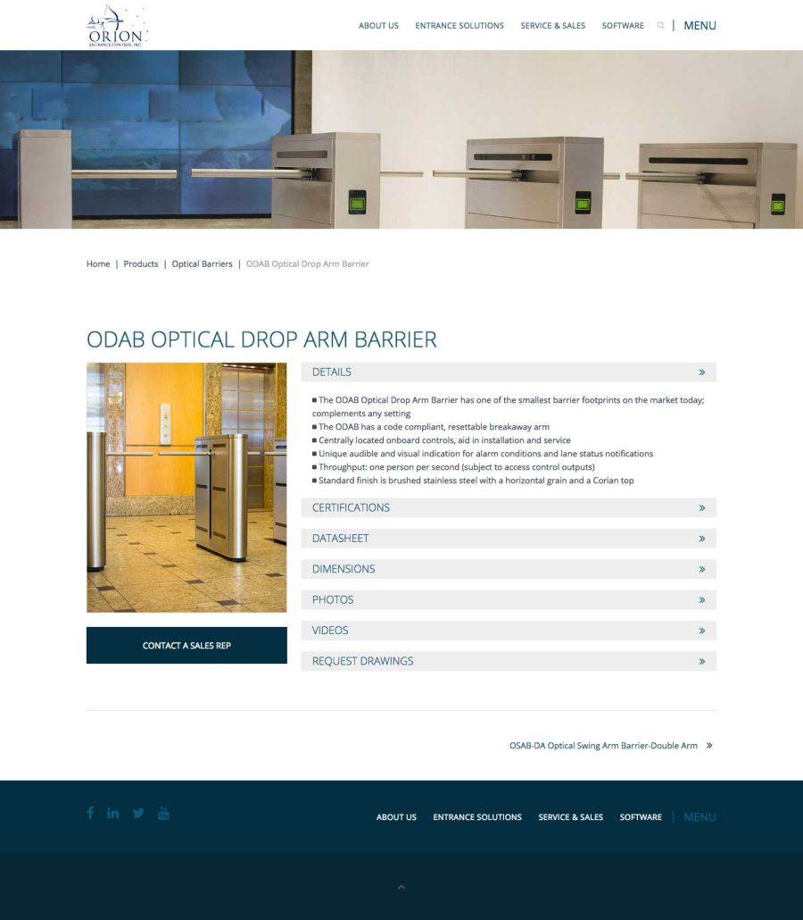 Orion Entrance Control, Inc. - Single Product